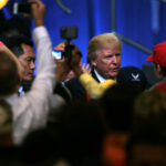 Donald Trump with a crowd of supporters