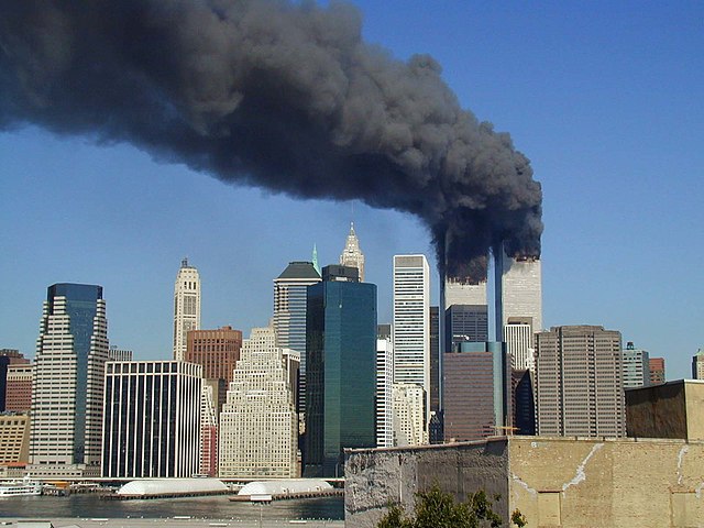 World Trade Center smoking on 9/11